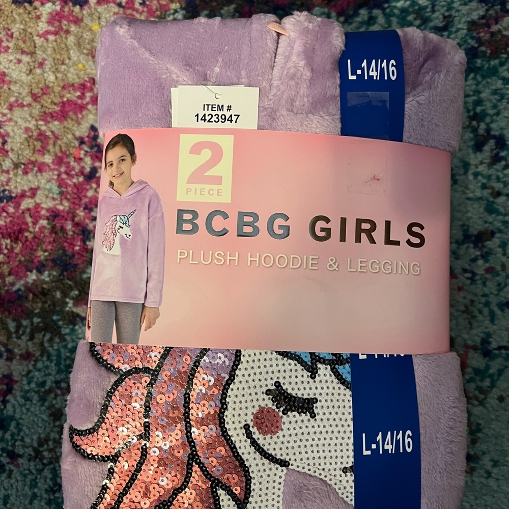 BCBG Kids Lavender Plush Hoodie Set